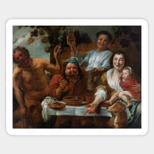 Le Satyre et le Paysan by Workshop of Jacob Jordaens Sticker